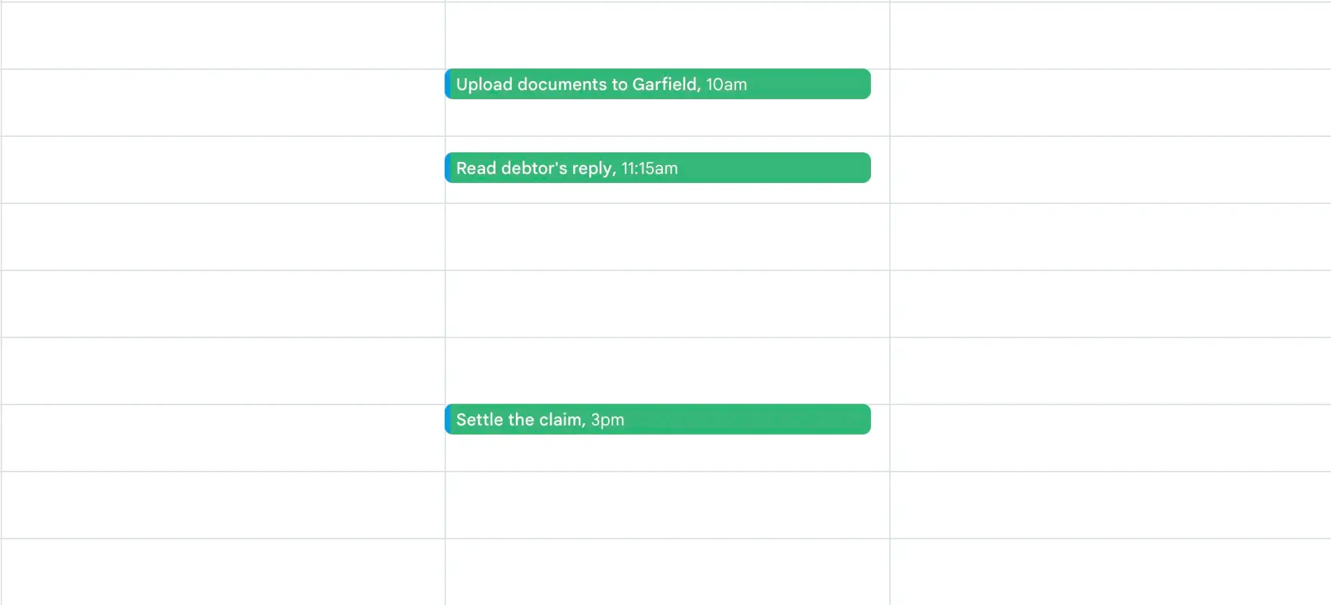 Garfield AI dashboard showing streamlined debt recovery: 5-minute documents, £7.50 starting price, 7-day availability